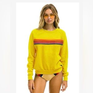 Aviator nation yellow strip sweater